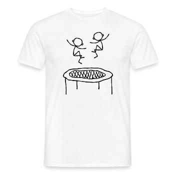 Deux sauts de trampoline sauter trampoline - T-shirt homme - blanc - Devant - AI Model Male 178 dark (178cm)