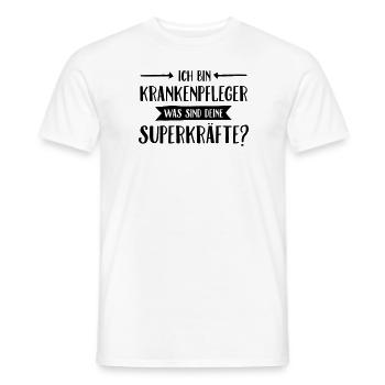 Ich Bin Krankenpfleger Was Sind Deine Superkräfte - Men's T-Shirt - white - Front - AI Model Male 178 dark (178cm)