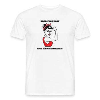 Cancer fighting statement motivation gift tshirt - Men's T-Shirt - white - Front - AI Model Male 178 dark (178cm)