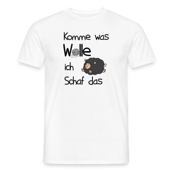 knitting ladies tshirt sheep gift idea - Men's T-Shirt - white - Front - AI Model Male 178 dark (178cm)