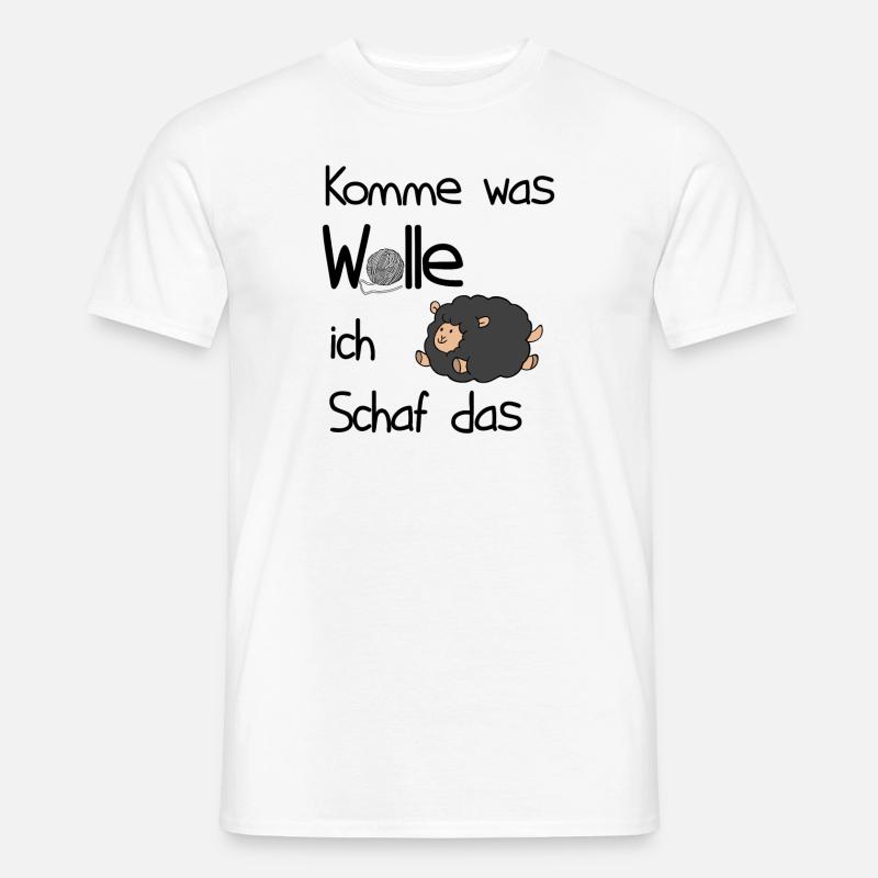 Stricken Damen Tshirt Schäfchen Geschenkidee - Männer T-Shirt - Weiß