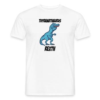 TRex Überbiss lustiger meme TRex Tshirt Geschenk - Männer T-Shirt - Weiß - Vorne - AI Model Male 178 dark (178cm)