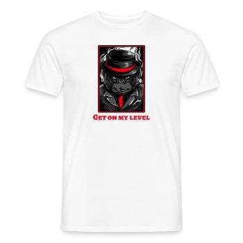 Affe Nadelstreifen Primaten T-shirt für Affen - Männer T-Shirt - Weiß - Vorne - AI Model Male 178 dark (178cm)