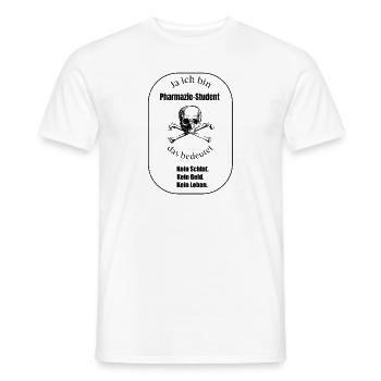 sarcastic t shirt design template with a skeleton - Men's T-Shirt - white - Front - AI Model Male 178 dark (178cm)
