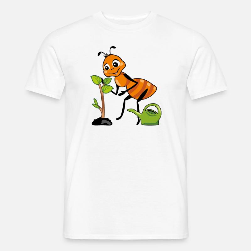 Lustiger Ameisengärtner - Männer T-Shirt - Weiß
