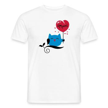 owl - owl - uhu - kauz - Mami - Mommy - 3C - Men's T-Shirt - white - Front - AI Model Male 178 dark (178cm)