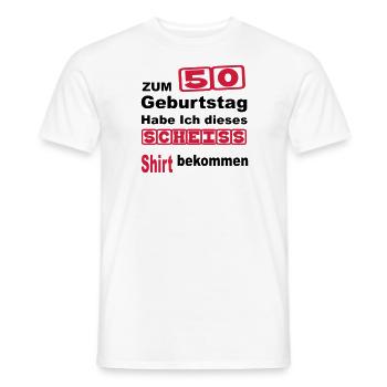 birthday 50 - Men's T-Shirt - white - Front - AI Model Male 178 dark (178cm)