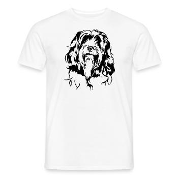 Tibetan Terrier Portrait Dog Portrait Dog Wilsigns - Men's T-Shirt - white - Front - AI Model Male 178 dark (178cm)