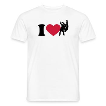 I love Judo - Men's T-Shirt - white - Front - AI Model Male 178 dark (178cm)