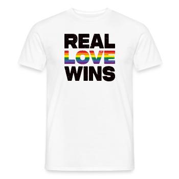 Real Love Wins LGBTQ Rainbow Gay Pride - Männer T-Shirt - Weiß - Vorne - AI Model Male 178 dark (178cm)