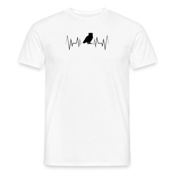Herzschlag Eule Silhouette - Männer T-Shirt - Weiß - Vorne - AI Model Male 178 dark (178cm)