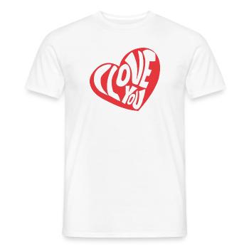 I Love you - Men's T-Shirt - white - Front - AI Model Male 178 dark (178cm)