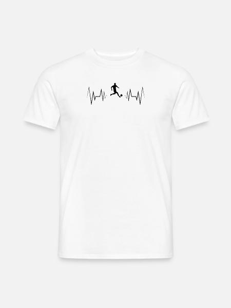 Heartbeat Soccer Silhouette - Men's T-Shirt - white
