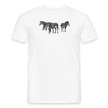 Zebras Afrika Wild Pferde Equus Serengeti Safari - Männer T-Shirt - Weiß - Vorne - AI Model Male 178 dark (178cm)