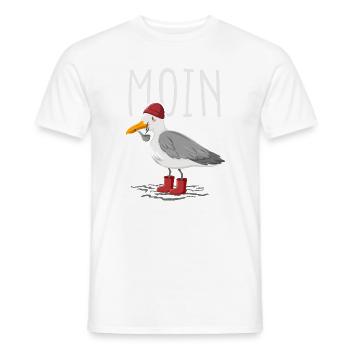 Moin Möwe Seemann - Männer T-Shirt - Weiß - Vorne - AI Model Male 178 dark (178cm)