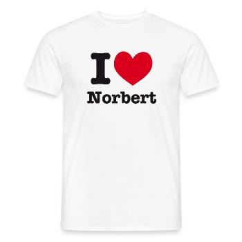 ich liebe norbert - Männer T-Shirt - Weiß - Vorne - AI Model Male 178 dark (178cm)