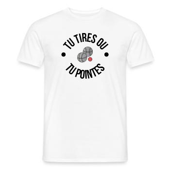 Tu tires ou tu pointes - T-shirt homme - blanc - Devant - AI Model Male 178 dark (178cm)