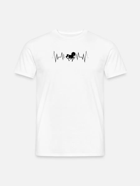 Herzschlag Einhorn Silhouette - Männer T-Shirt - Weiß
