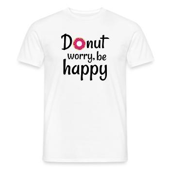 Donut Worry Be Happy - T-shirt homme - blanc - Devant - AI Model Male 178 dark (178cm)