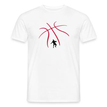 Basket-ball Basketball Basket - T-shirt homme - blanc - Devant - AI Model Male 178 dark (178cm)