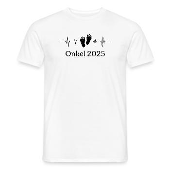 Onkel 2025 Herzschlag - Männer T-Shirt - Weiß - Vorne - AI Model Male 178 dark (178cm)
