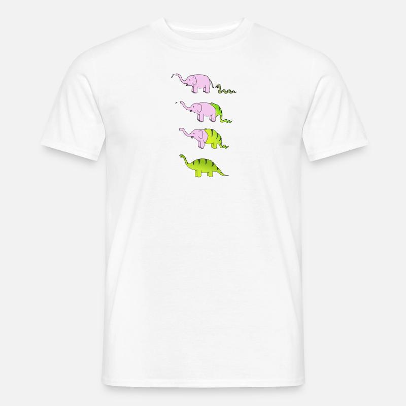 Dinosaurier Schlange Elefant - Männer T-Shirt - Weiß