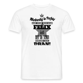 Felix nom d’homme Prénom cadeau cool phrases - T-shirt homme - blanc - Devant - AI Model Male 178 dark (178cm)