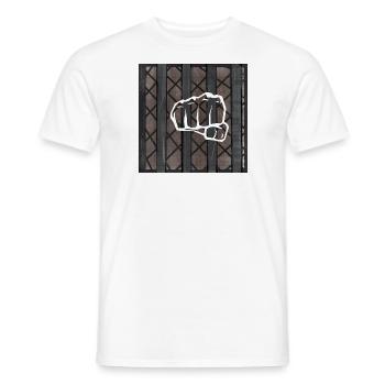 Faust hinter Gitter - Männer T-Shirt - Weiß - Vorne - AI Model Male 178 dark (178cm)