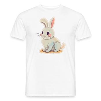 Rabbit Bunny Comic Art - Men's T-Shirt - white - Front - AI Model Male 178 dark (178cm)