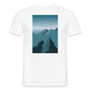 Alps - Reise Design Berge Alpen - Männer T-Shirt - Weiß - Vorne - AI Model Male 178 dark (178cm)
