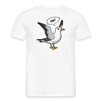 "Nope" Seagull -North Sea Design - Men's T-Shirt - white - Front - AI Model Male 178 dark (178cm)