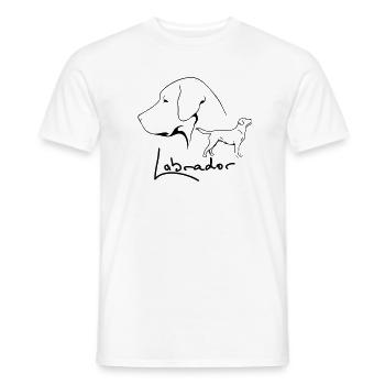 LABRADOR profile WILSIGNS dogs dog gift idea - Men's T-Shirt - white - Front - AI Model Male 178 dark (178cm)