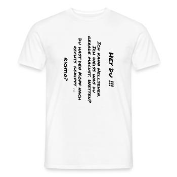 Hey you! I can clairvoyance ... © roil - Men's T-Shirt - white - Front - AI Model Male 178 dark (178cm)