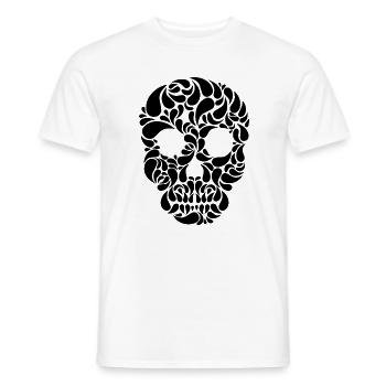 black skull skulls Totenkopf crane calavera - Men's T-Shirt - white - Front - AI Model Male 178 dark (178cm)
