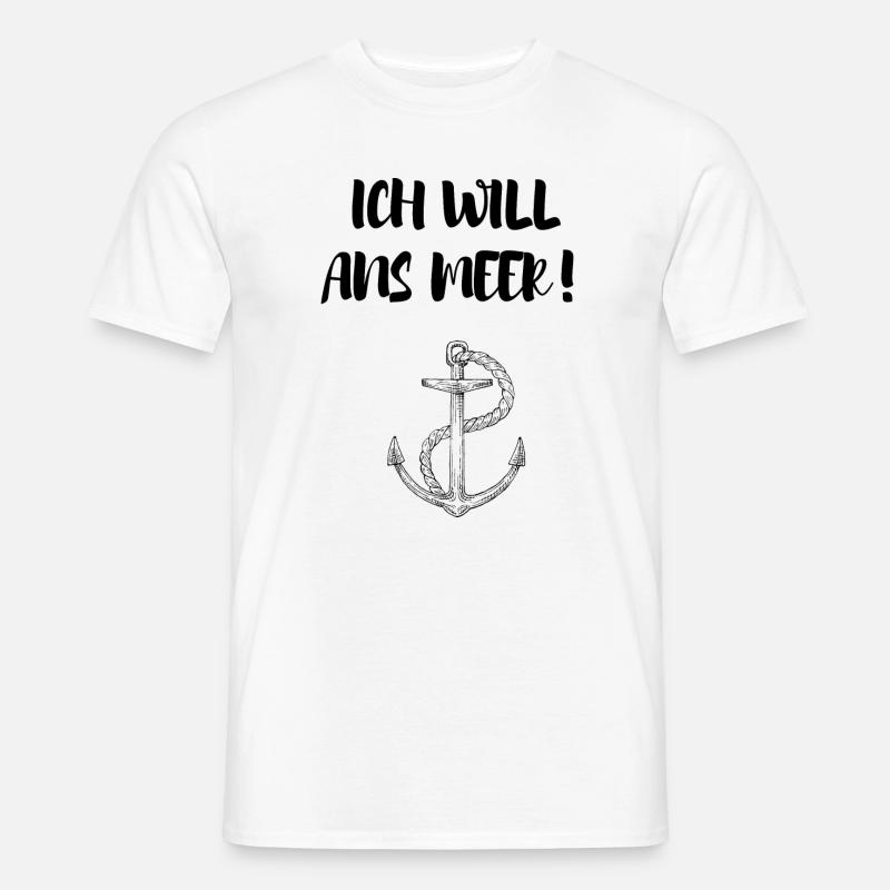ICH WILL ANS MEER - Männer T-Shirt - Weiß