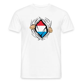 Drapeau luxembourgeois Drapeau luxembourgeois Accueil - T-shirt homme - blanc - Devant - AI Model Male 178 dark (178cm)