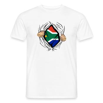 South Africa Flag Africa South African Flag - Men's T-Shirt - white - Front - AI Model Male 178 dark (178cm)