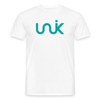UNIK original turquoise - T-shirt homme - blanc - Devant - AI Model Male 178 dark (178cm)
