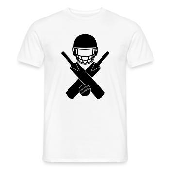 Image d’ombre du logo de cricket - T-shirt homme - blanc - Devant - AI Model Male 178 dark (178cm)