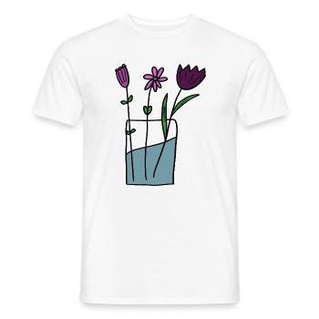 Blumen im Tontopf Design - Männer T-Shirt - Weiß - Vorne - AI Model Male 178 dark (178cm)