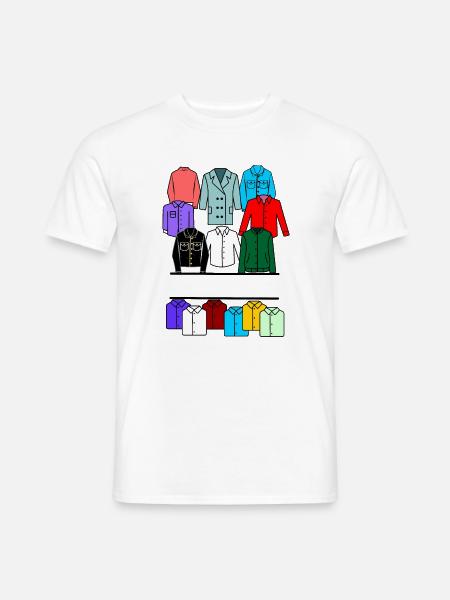 Logo des Herrenbekleidungsgeschäfts - Männer T-Shirt - Weiß