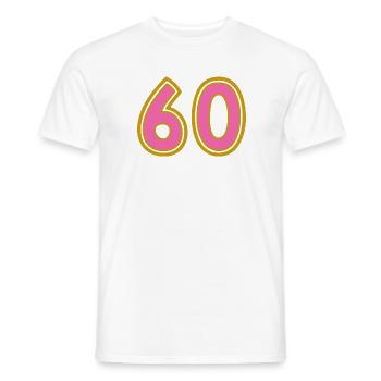 60. 60 ANS. 60e ANNIVERSAIRE. ANNIVERSAIRE 60 ANS. - T-shirt homme - blanc - Devant - AI Model Male 178 dark (178cm)