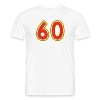 60. 60 ANS. 60e ANNIVERSAIRE. ANNIVERSAIRE 60 ANS. - T-shirt homme - blanc - Devant - AI Model Male 178 dark (178cm)