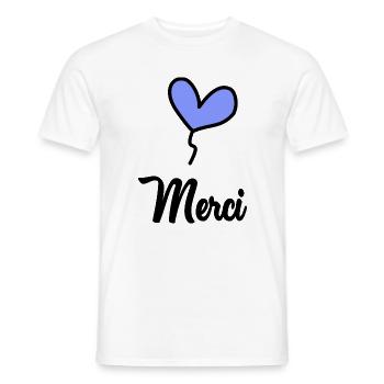 THANK YOU. THANKS. ANNIVERSARY. BIRTH. RETIREMENT. - Men's T-Shirt - white - Front - AI Model Male 178 dark (178cm)