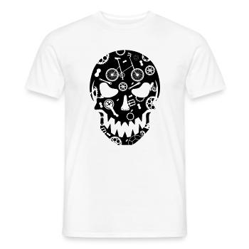 Skull Totenkopf Rowdy Bike Gothic Klapprad Bicycle - Männer T-Shirt - Weiß - Vorne - AI Model Male 178 dark (178cm)