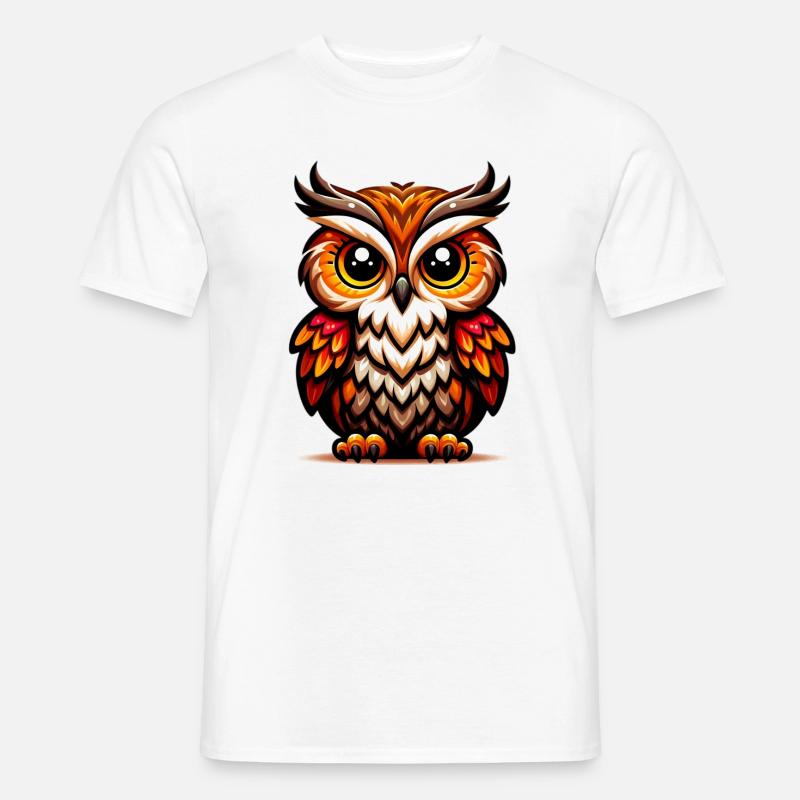 Eule - Männer T-Shirt - Weiß
