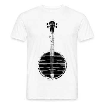 Croquis de banjo - T-shirt homme - blanc - Devant - AI Model Male 178 dark (178cm)