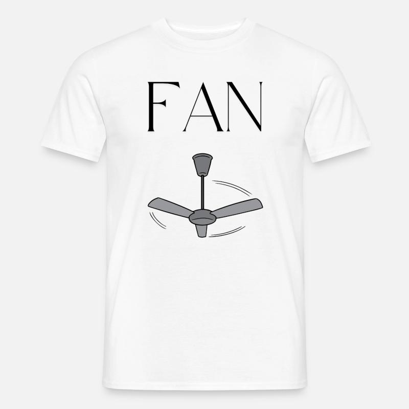 "FAN" mit Deckenventilator – Minimalistisches Wort - Männer T-Shirt - Weiß