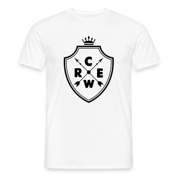 crew_wappen - T-shirt homme - blanc - Devant - AI Model Male 178 dark (178cm)