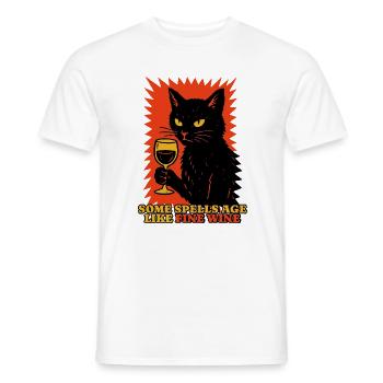 Lustiges Halloween Motiv mit schwarzer Katze - Männer T-Shirt - Weiß - Vorne - AI Model Male 178 dark (178cm)